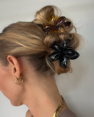 HIBISCUS FLOWER HAIR CLIP 8CM NEUTRAL MULTI - STUDIO JO STORE